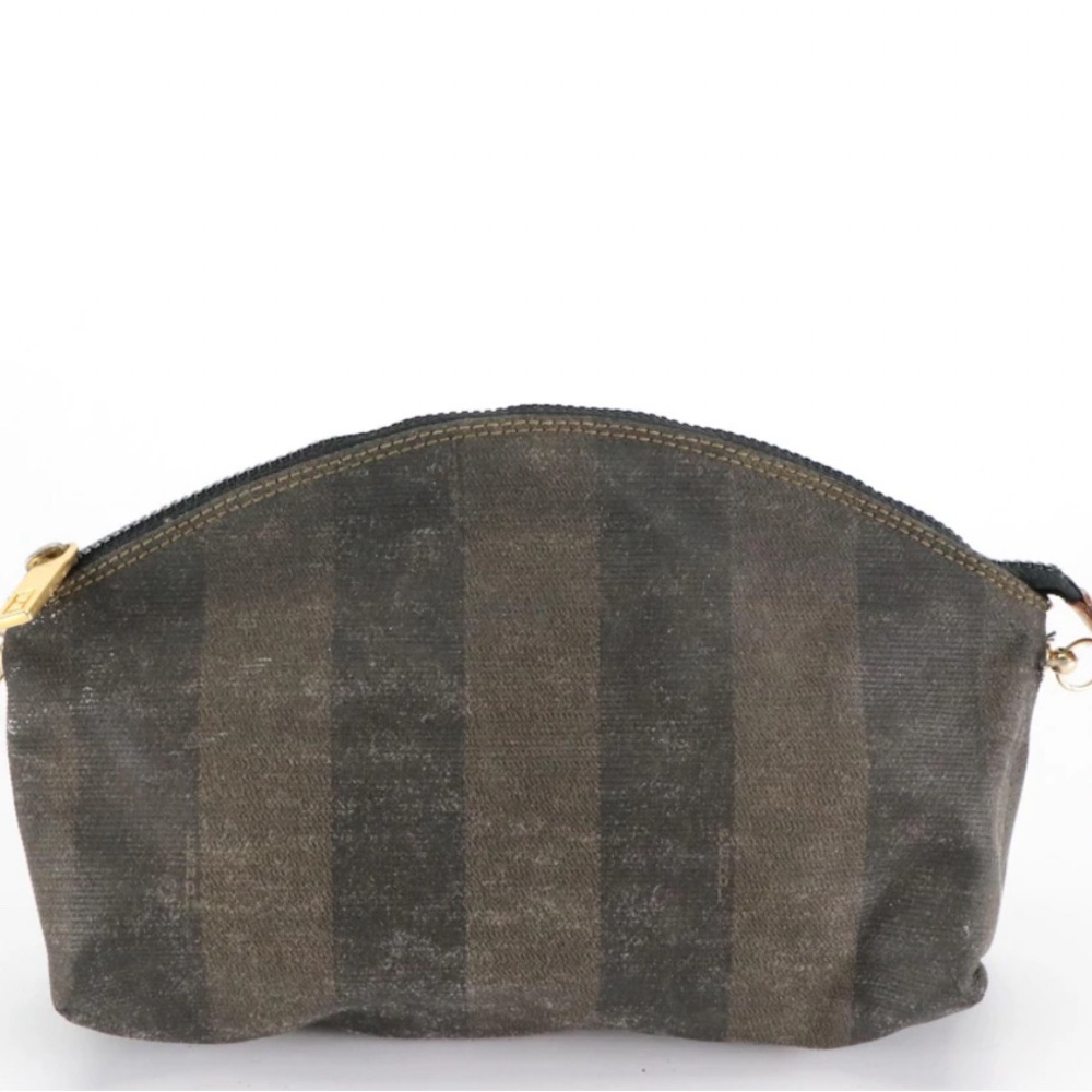Fendi Pequin Stripe Zip Pouch on Chain